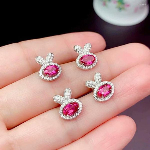 Boucles d'Oreilles Lanzyo Argent Sterling 925 Topaze Rose Filles Cadeau D'anniversaire Fine Jewelry Be0406551agf Vente en gros