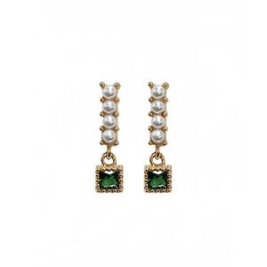 Stud -oorbellen grote parel hanger lange trend prachtige damesjuwelen earring elegant smaragd mode oorbellen stud