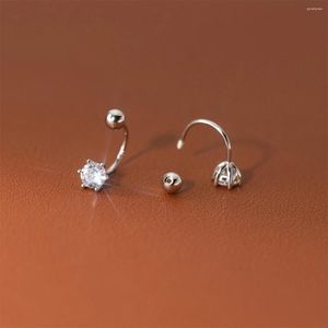 Boucles d'oreilles LAVIFAM 925 argent sterling simple zircon oreille brillante crochet de charme élégant perle à vis d'oreille pour femmes bijoux de fête de fille