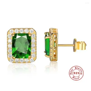 Stud -oorbellen Lavixmia Italië 316 Solid 925 Sterling Silver 6x8mm 2.6ct Emerald Cut Earring Women Girl Luxe CZ Zirkon Jewelry cadeau