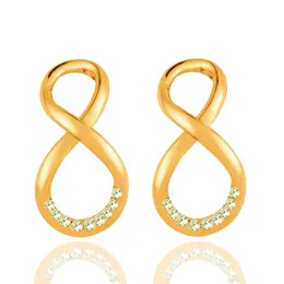 Boucles d'oreilles Stud Leeker Simple Rose Gold Sier Couleur numéro huit pour les femmes Incrust Cubic Zirconia Fashion Bijoux 367 XS6