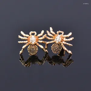 Pendientes de tuerca LEEKER, pendiente de araña Vintage de Color dorado y plateado para mujer, circonita cúbica blanca, joyería de moda, llegada 071 XS6