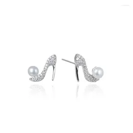 Pendientes de sementales LEFEI Fashion Luxury Design Luxury Design Luxury Simple Pearl Diamond Tacing Women Silver S925 Party Charm Jewelry