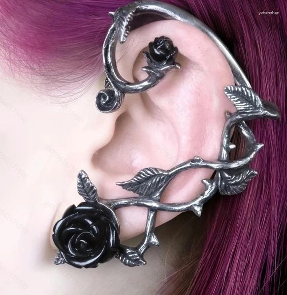 Boucles D'oreilles Clous Oreille Gauche 1 Morceau De Style Punk Gothique Rose Portées Sur Les Trous Nécessaires Pour Les Lobes D'oreille