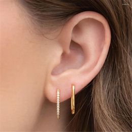 Boucles d'oreilles LENNIK 4pc ensemble couleur or métal géométrique carré cerceau boucle d'oreille pour les femmes minimaliste cercle Huggies oreille boucle bijoux de mode