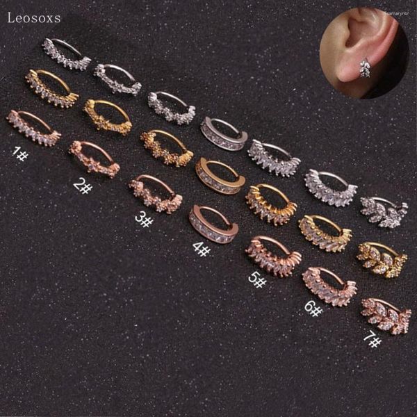 Boucles d'oreilles Leosoxs 2 pièces Style feuille nez anneau oreille os boucle d'oreille Piercing bijoux