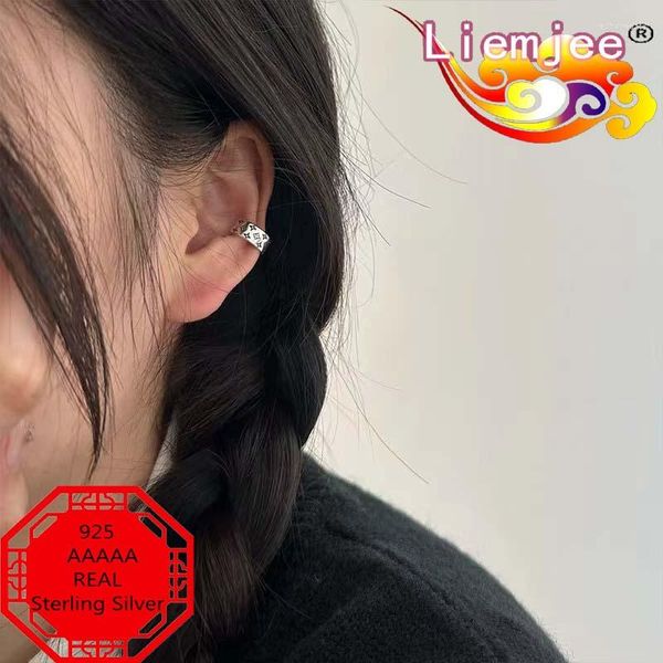 Boucles D'oreilles Liemjee Réel 925 En Argent Sterling Cool Simple Clip Étoile Boucle D'oreille De Mode Fête De Mariage Bijoux Pour Femmes Caractéristique Charme Fille Cadeau