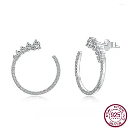Boucles d'oreilles Luxury Luxury 2024 S925 Pure Silver Female Ring Zircon Inrald Fashion Design Sense Ear Jewelry Wedding