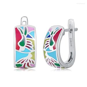 Stud -oorbellen zoals kleurrijk Phoenix email voor vrouwen 925 Sterling Silver Fine Party Sieraden Diy Gift Fashion 2023