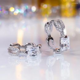 Boucles d'oreilles à clous en argent Sterling S925 plaqué platine, diamant à haute teneur en carbone pour femmes, bijoux de luxe d'été
