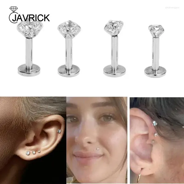 Boucles d'oreilles Piercing à lèvres 2/3/4/5 mm 4 Prong Zircon Eart Cartilage tragus