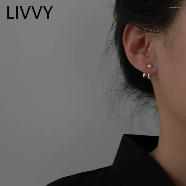 Boucles d'oreilles LIVVY couleur argent géométrique japon-corée charme femme personnalité tendance bijoux à la mode accessoire de fête cadeau