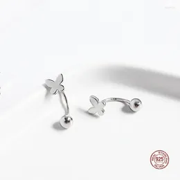 Boucles d'oreilles LKO REAL 925 STERLING Silver Butterfly Spirale pour les femmes fête fine bijoux mignon goujons d'oreille Girl Accessoires Gift