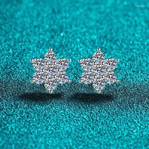 Boucles d'oreilles Stud Loriele 1.4Ct Full Moisanite Oreing Bring pour les femmes Solide 925 Bijoux en diamant diamant Solid Silver Silver Silver