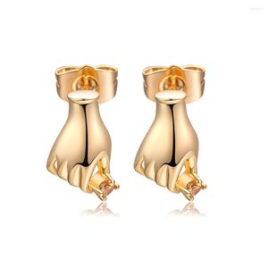 Pendientes de tuerca Love Annie CZ, pendientes de mano elegantes para mujer, pendientes con forma de dedo a la moda, regalo para niñas