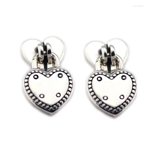 Pendientes de tuerca con cierres de amor para mujer, tendencia 2023, joyería de plata de ley BrincoS 925, Orecchini Oorbellen DIY