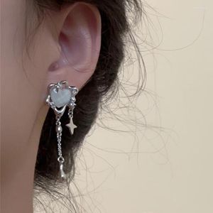 Boucles d'oreilles amour gland étoile boucle d'oreille femme douce Cool mode personnalité polyvalent oreille bijoux pour femmes accessoires