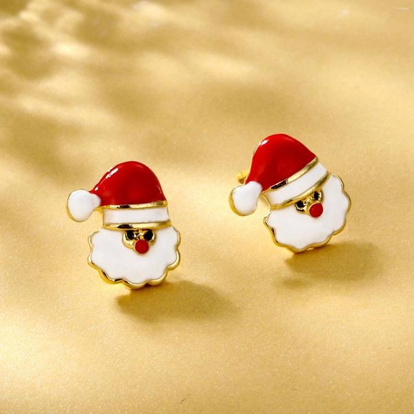 Boucles d'oreilles Stud Belle résine Noël pour les femmes et les filles mignonnes dessin animé Snowman Santa Claus Année d'oreille Bijoux de Noël