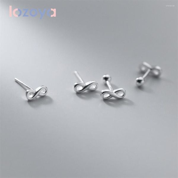 Pendientes Lozoya Plata de Ley 925 Número Original 8 Delicado Recorte de Circonita Señoras Niñas Aretes de Joyería de Lujo