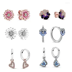 Boucles d'oreilles Stud LR de haute qualité S925 STRILL SIRGE ROSE ROSE GOLD ROSE Mode et belles fleurs pour les cadeaux de famille de petite amie