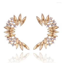 Stud -oorbellen Lubov 16 Colors Wing Design Full Crystal Fashion Women Statement Earring Girl Party Simple Jewelry 2024