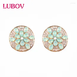 Boucles d'oreilles Lubov 2024 Crystal de pierre d'opale élégante pour les femmes Couleur or tendance mode christams cadeau