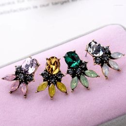 Stud -oorbellen Lubov 2024 Vintage Punk Style Brand for Women Fashion Crystal Christmas Party