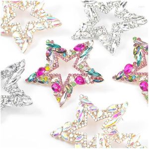 Stud Oorbellen Lubov Star Metal Colorf Crystal Drop Hoogwaardige Mode Strass Sieraden Accessoires Voor Vrouwen Groothandel D Dhgarden Dhdil