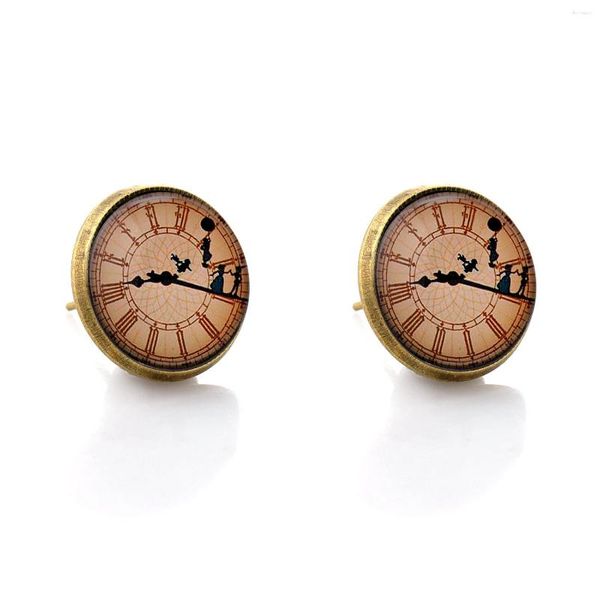 Boucles d'oreilles à tige Lureme Vintage Jewelry Time Gem Series Horloge en bronze antique avec disque de danseuse pour femmes et filles (02004906)