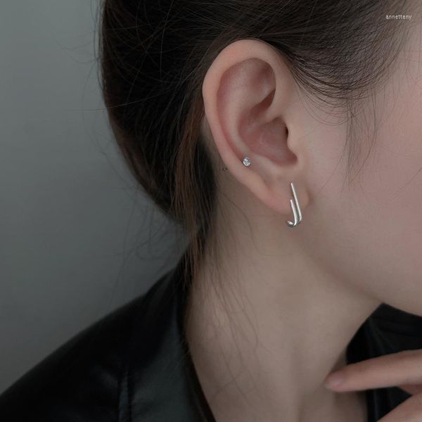 Pendientes de tuerca LUTAKU, moda en forma de J a la moda para mujer, regalos de joyería de fiesta geométricos simples para mujer