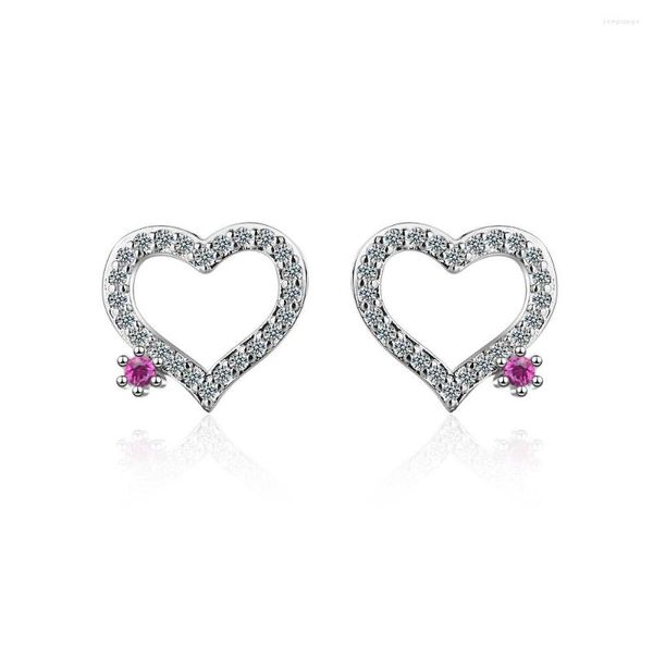 Boucles d'oreilles de luxe 2mm D couleur Moissanite en forme de coeur pour les femmes Original 925 bijoux en argent Sterling de haute qualité