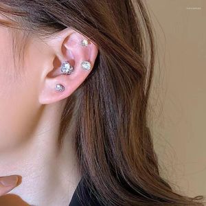 Boucles d'oreilles de luxe en cristal, forte oreille magnétique, pince à utiliser facile pour femmes et hommes, aimant Zircon rond, bijoux Non Piercing