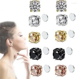 Pendientes de sementales Luxury Cubic Zirconia Magnet Clip Acupresión Linfa Ear Magnético Magnetherapia de linfvidad no perforante para mujeres 2382