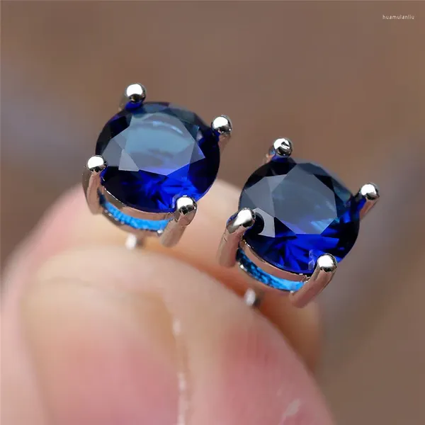 Pendientes de sementales Luxury femenino Cristal Light Blue Peing Engroz Color de plata