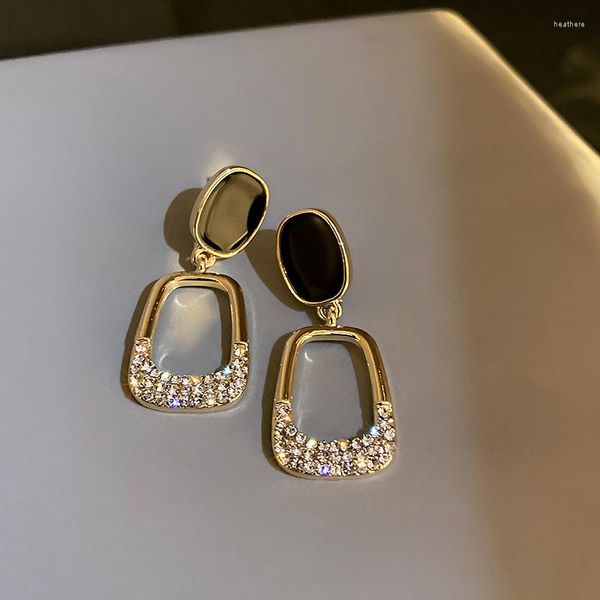 Boucles d'oreilles de luxe en verre rempli pour femmes, tendance, mode coréenne, bijoux esthétiques pour Couple, cadeau, 2023