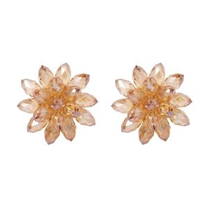 Stud -oorbellen luxe handgemaakte acrylkralen voor vrouwen trendy ontwerp weven kristal bloemen statement pendients sieraden