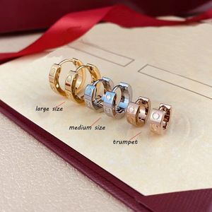 Stud Earrings Luxury Women's 18k Gold Designer Earrings Brand Wedding Diamond Designer Jewelry Hoop Earrings Premium Polished Fashion Gift