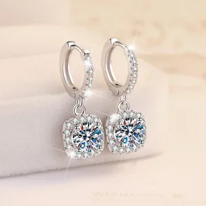 Boucles d'oreilles Lycfn 2CT D couleur Moissanite cerceau boucle d'oreille 925 argent Sterling avec GRA pour les femmes de fiançailles de mariage bijoux fins