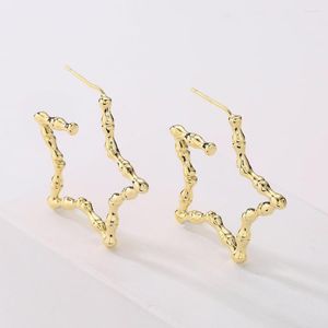 Boucles d'oreilles Mafisar classique cuivre métal étoile cerceau pour femmes cerceaux minimalistes Huggie boucle d'oreille mode déclaration bijoux cadeau