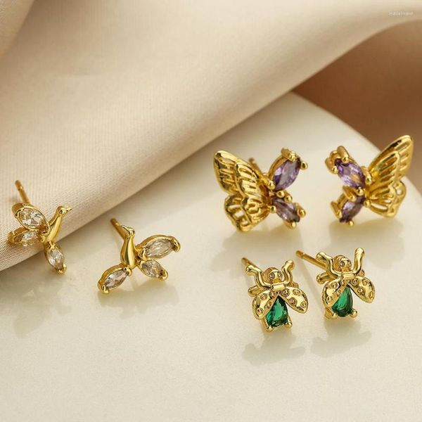 Boucles d'oreilles Mafisar Design Unique mignon oiseau papillon pour femmes fille couleur or cuivre bijoux de mariage anniversaire/cadeau de noël