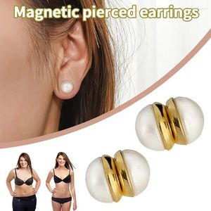 Stud -oorbellen Magneet Pearl -oorclip kan worden gedragen zonder oordaten slanke gewichtsverlies Twist dames feestjuwelen