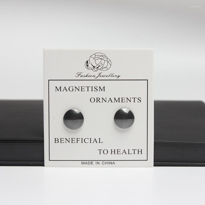Studörhängen magnetisk hematit runda 12mm inget behov öronklipp he1003