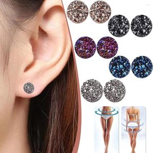 Stud -oorbellen Magnetologie Lymfevity Germanium Germanium Non Piercing Acupressure Magneet Ear Studs Women Men Men Crystal Magnetic Earring