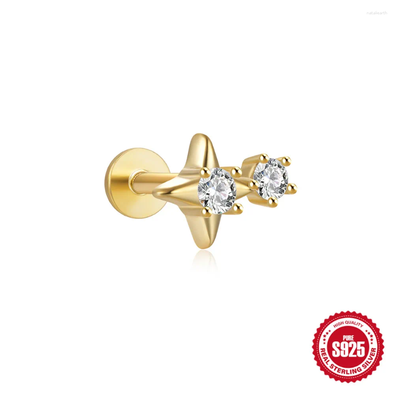 Stud Cupings Mc Pentientes Plata 925 STERLING Gümüş Düz Piercing Kadınlar için 1 adet iplik kıkırdak kupring kızın mücevher hediyeleri