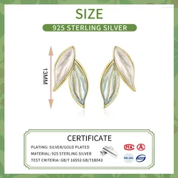 Stud -oorbellen Meetsoft 925 Silver DRIP -lijmgradiëntbladeren voor mode vrouwen licht luxe fijne sieraden minimalistische accessoires
