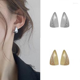 Stud -oorbellen Meetsoft 925 Sterling Silver Triangle Water Drop Zirkon 18K Gold Earring Buckle For Women Luxe schattige sieraden