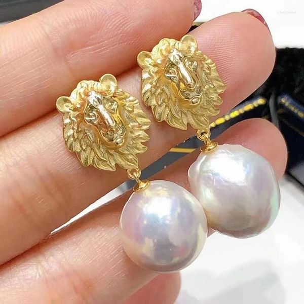 Boucles d'oreilles MeiBaPJ 925 véritable argent doré naturel baroque perle mode beaux bijoux de mariage pour les femmes