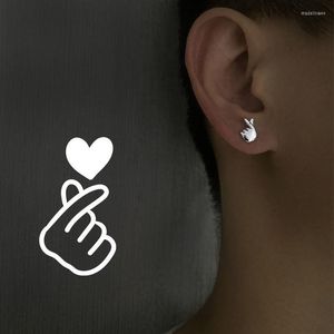 Pendientes de tuerca para hombre, personalidad de moda, temperamento Simple único, pareja, dedo divertido, tachuelas de hueso del oído femenino