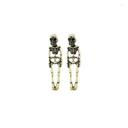 Pendientes de tuerca Metal Halloween Fantasma Esqueleto exagerado Extraíble Scary Human Ear Drop Entrega Joyería Otwtg