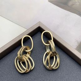 Boucles d'oreilles ovales multicouches en métal, tempérament et Design exagéré d'intérêt particulier, Style d'été de haute qualité, 2023